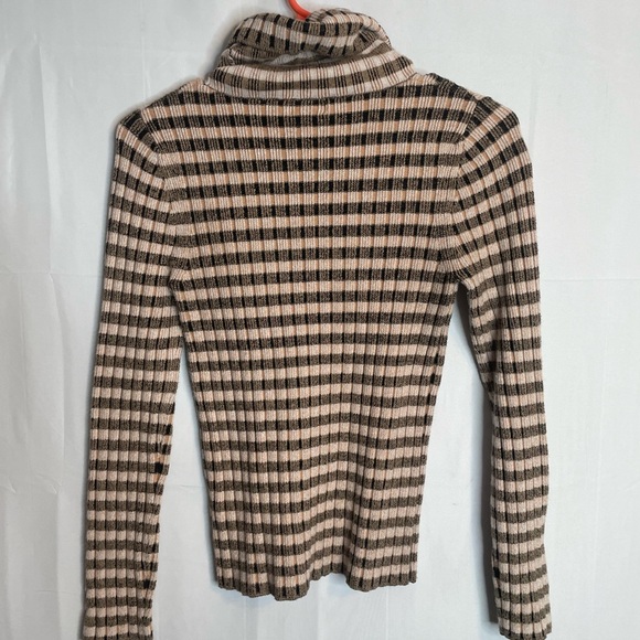 Maeve By Anthropologie Women’s Size Small Button Sleeve Turtleneck Striped 5826 - Picture 8 of 8